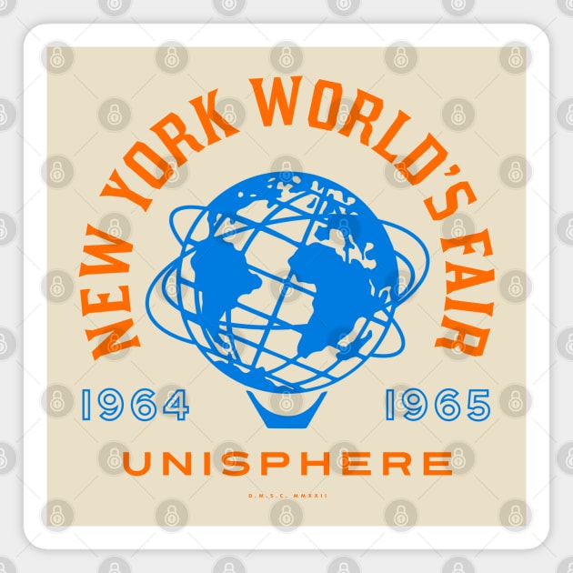 1964 1965 New York World's Fair Curved Unisphere Wordmark Magnet by DMSC